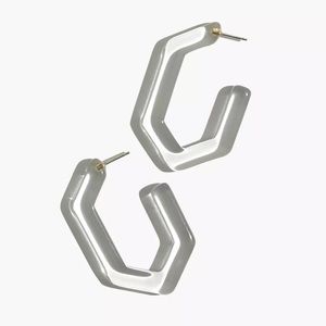 Madewell Oversized Geometric Earrings Clear NWT